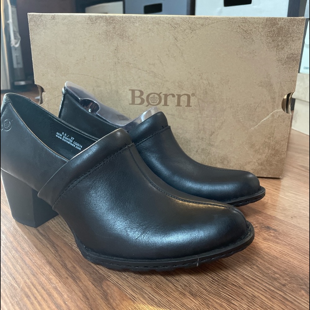 Born black slip on heels